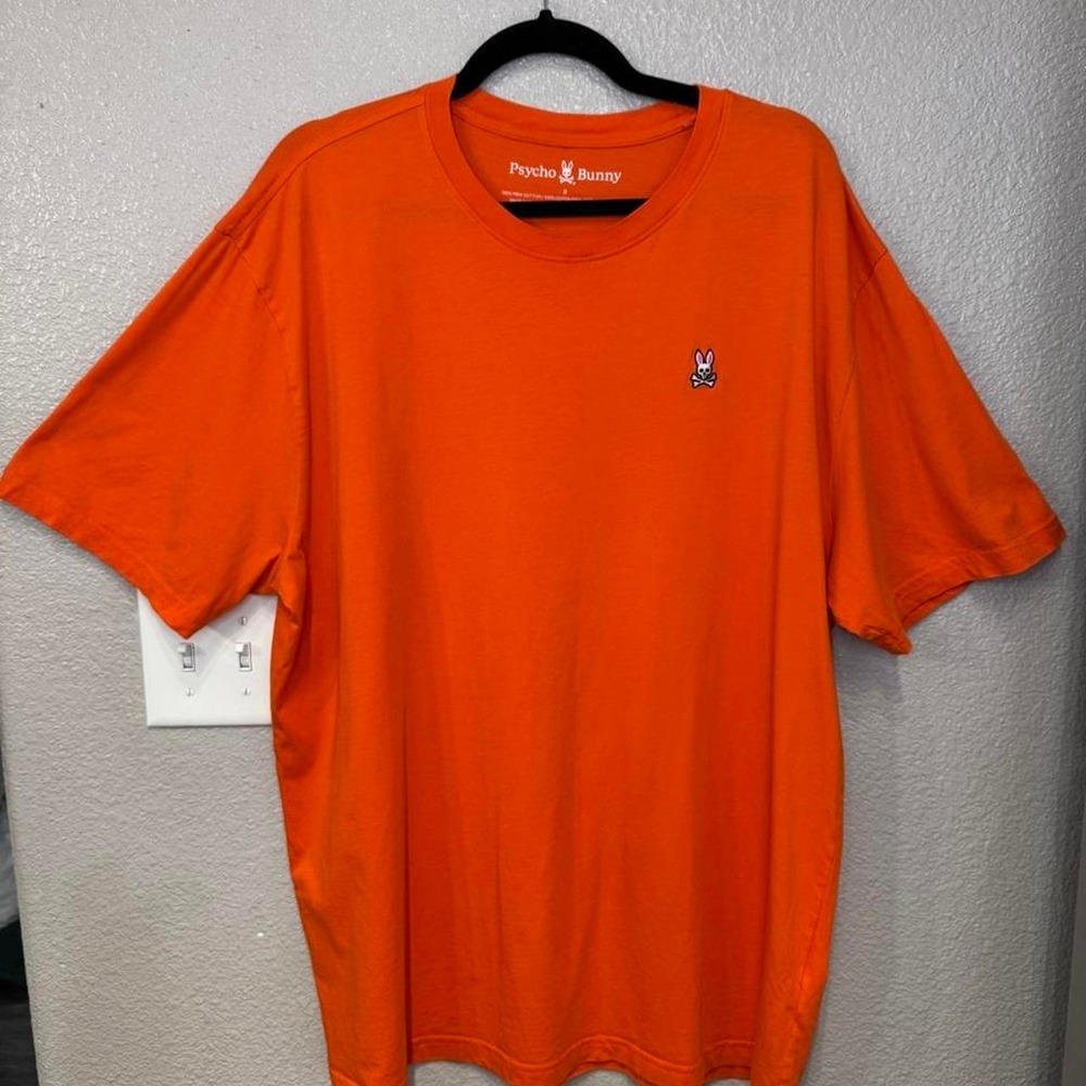 Psycho Bunny Pima Cotton Crew Neck T-Shirt Orange Size 9 / XL